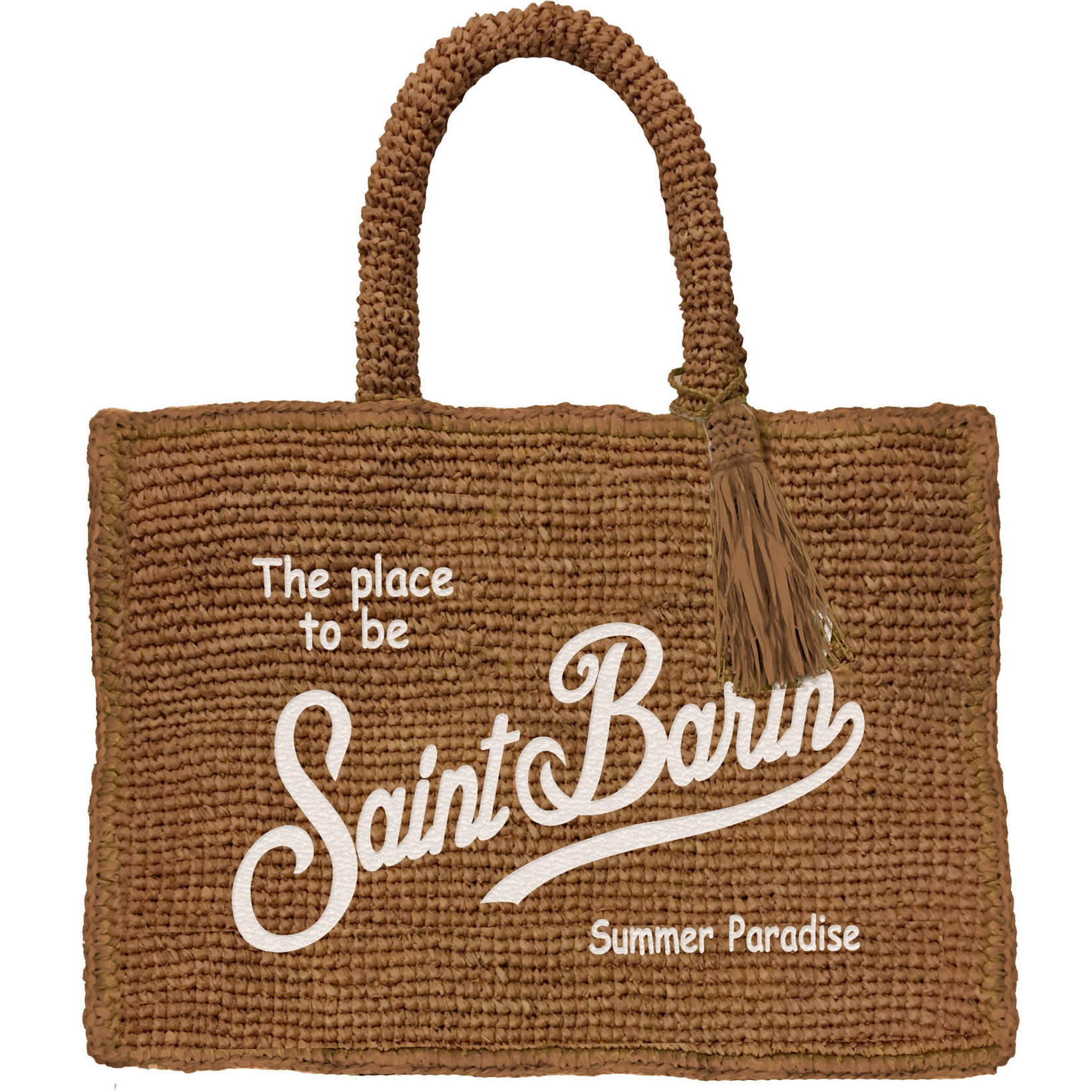 VANITY RAFFIA_19 EMB Borsa a Mano Grande Mc2 Saint Barth in Rafia Marrone art. Vanity Raffia 19 EMB - immagine 1