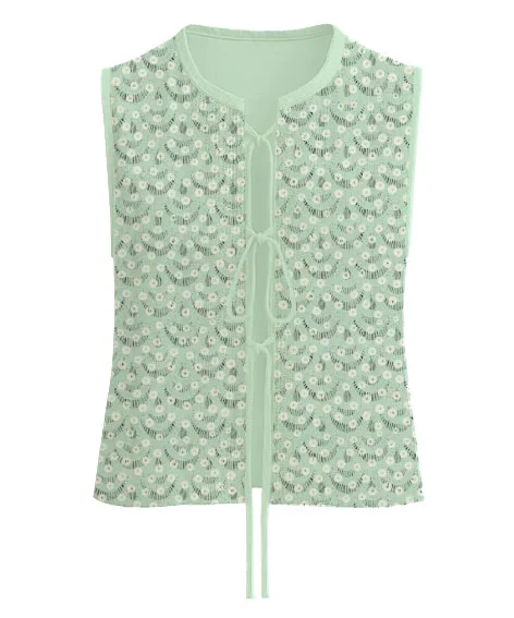Top Gilet Mc2 Saint Barth Verde Acqua art. Velma Crochet Shell Paillettes 55, foto 1 di 1