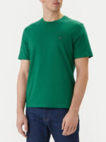 T-shirt regular fit in cotone Uomo Tommy Hilfiger Verde con Bandierina ricamata art. MW0MW39995 L4F