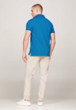 Polo Slim fit in piqué di cotone Uomo Tommy Hilfiger Blu Elettrico art. MW0MW17771 C3D - immagine 2