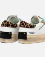 Sneaker Donna Crime London Distressed Platform in Pelle Bianca e Dettagli Glitter oro e Maculati art. 29053PP8.10 - immagine 5