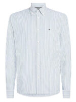 Camicia Uomo Tommy Hilfiger Oxford regular fit in Cotone a righe Blu Fondo Bianco cod MW0MW36238 0A8 - immagine 4