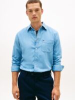 Camicia Uomo Tommy Hilfiger Regular fit in Jeans Medium Blue Indigo cod MW0MW41689 1A4