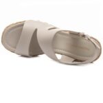 Sandali Paloma Barcelò Donna con Zeppa Intrecciata 11 cm e Plateau 4 cm in Pelle Avorio art. Aurora Calidis Off White - immagine 4