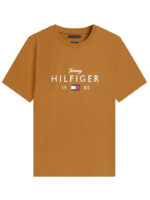 T-shirt Uomo Tommy Hilfiger Regular fit Beige Khaki in Jersey con Grafica Frontale cod MW0MW41455 GWP - immagine 3