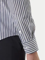 Camicia Uomo Tommy Hilfiger Slim fit in Cotone Stretch Bacchettato Bianco Blu Collo Aperto MW0MW42928 C7G - immagine 4