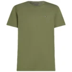 T-shirt Uomo Tommy Hilfiger Slim fit Verde Militare in Cotone con Bandierina cod MW0MW10800 PLI