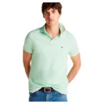 Polo 1985 regular fit in piqué Uomo Tommy Hilfiger Verde Acqua art. MW0MW17770 LXY - immagine 2