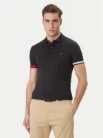 Polo Slim Fit in Maglina Cotone Uomo Tommy Hilfiger Nera art. MW0MW42743 BDS