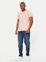 T-shirt Uomo Tommy Hilfiger Slim fit Rosa in Cotone con Bandierina cod MW0MW10800 TH4 - immagine 2