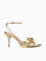Sandalo Arezzo Viola Oro con Fiore H 9 cm art. Viola Ouro
