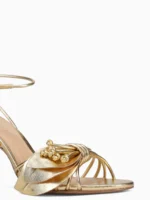 Sandalo Arezzo Viola Oro con Fiore H 9 cm art. Viola Ouro - immagine 3