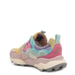 Sneakers Flower Mountain Donna in Camoscio Rosa e Nylon Giallo Ocra art. Yamano 3 Woman 1H07 Pink Ocher - immagine 3