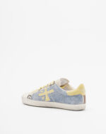 Sneakers Premiata Donna in Tessuto Jeans e Dettagli Gialli art. Stevend 8057 - immagine 3