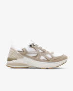 Sneakers Fessura Uomo In Nylon Bianco e Beige Sabbia art. City 01 05 Sand White