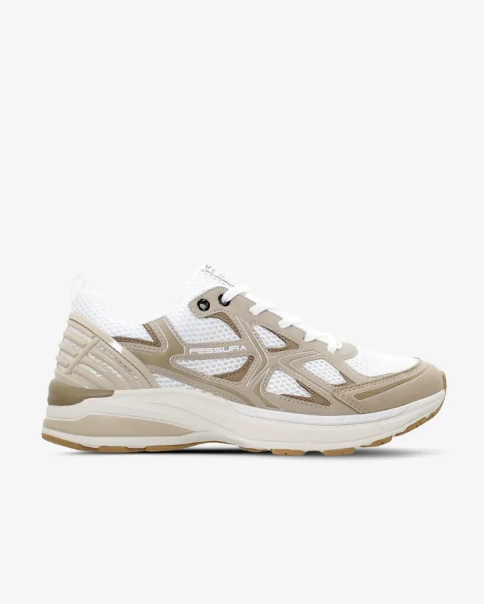 Sneakers Fessura Uomo In Nylon Bianco e Beige Sabbia art. City 01 05 Sand White, foto 1 di 5