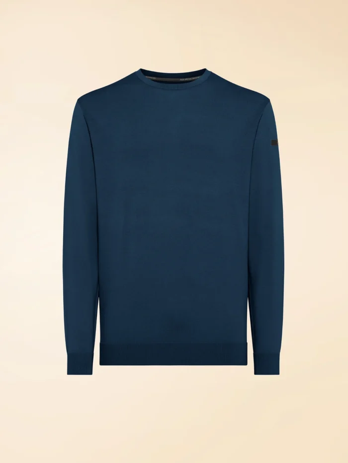 Maglioncino Girocollo Estivo RRD Maxell Round Knit Blu Denim Art. 26104 63, foto 1 di 1