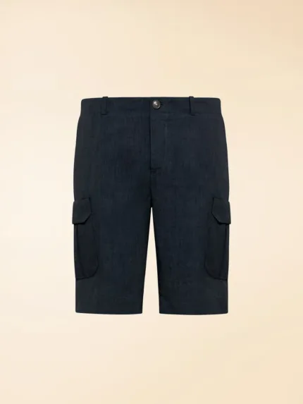 Bermuda Cargo in Lino RRD Lynco Cargo Short Pant Blu Art. 26341 Col 60
