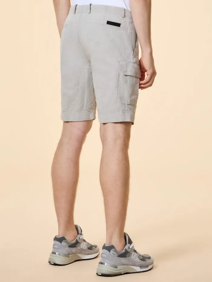 Bermuda Cargo in Lino RRD Lynco Cargo Short Pant Beige Sabbia Art. 26341 Col 86, foto 3 di 4