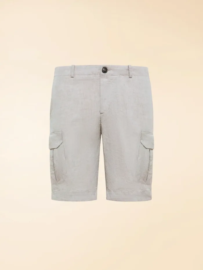 Bermuda Cargo in Lino RRD Lynco Cargo Short Pant Beige Sabbia Art. 26341 Col 86, foto 1 di 4