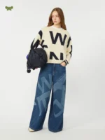 Jeans MaxMara Weekend  in denim autentico cotone blu con maxilogo centrale art. WKDVORTICE - immagine 4