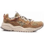 Sneakers Flower Mountain Uomo in Camoscio Beige e Nylon verde art. Yamabushi 1D57 Biscuit