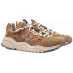 Sneakers Flower Mountain Uomo in Camoscio Beige e Nylon verde art. Yamabushi 1D57 Biscuit - immagine 2