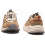 Sneakers Flower Mountain Uomo in Camoscio Beige e Nylon verde art. Yamabushi 1D57 Biscuit - immagine 3
