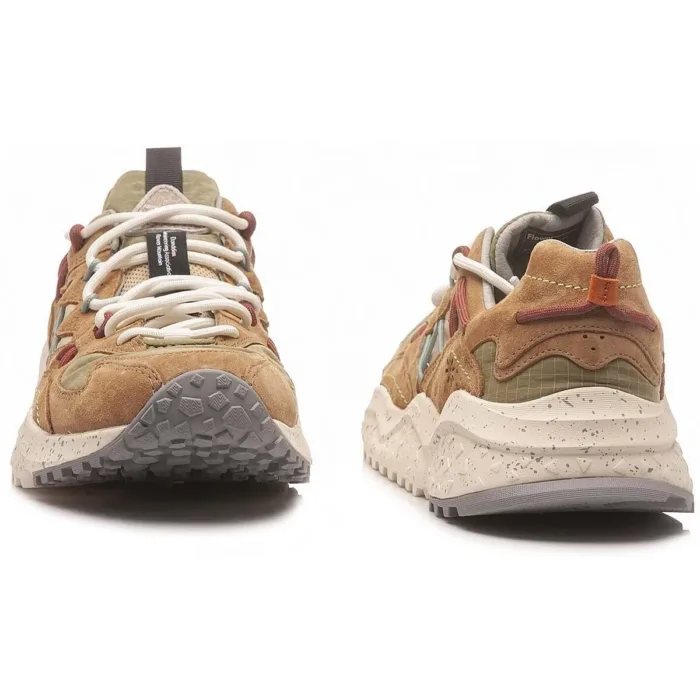Sneakers Flower Mountain Uomo in Camoscio Beige e Nylon verde art. Yamabushi 1D57 Biscuit, foto 3 di 3