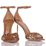 Sandalo Ninalilou in Pelle Cuoio e Dettagli in Pizzo Tacco 10 cm art. 361009PX - immagine 3