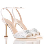 Sandalo Ninalilou in Pelle e Raso Avorio e Dettagli Strass Tacco 9 cm art. 361030M9 - immagine 2