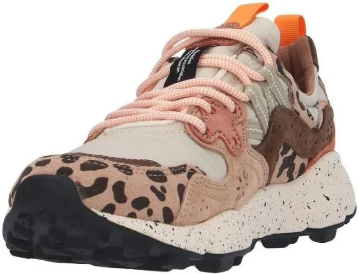 Sneakers Flower Mountain Donna in Camoscio Beige e Dettagli Maculati art. Yamano 3 Unisex 1E53 Beige Milk, foto 3 di 5
