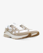 Sneakers Fessura Uomo In Nylon Bianco e Beige Sabbia art. City 01 05 Sand White - immagine 2