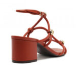 Sandalo Arezzo Terra di Siena con Applicazioni Gioiello H 6 cm art. Sandalia Orange - immagine 3