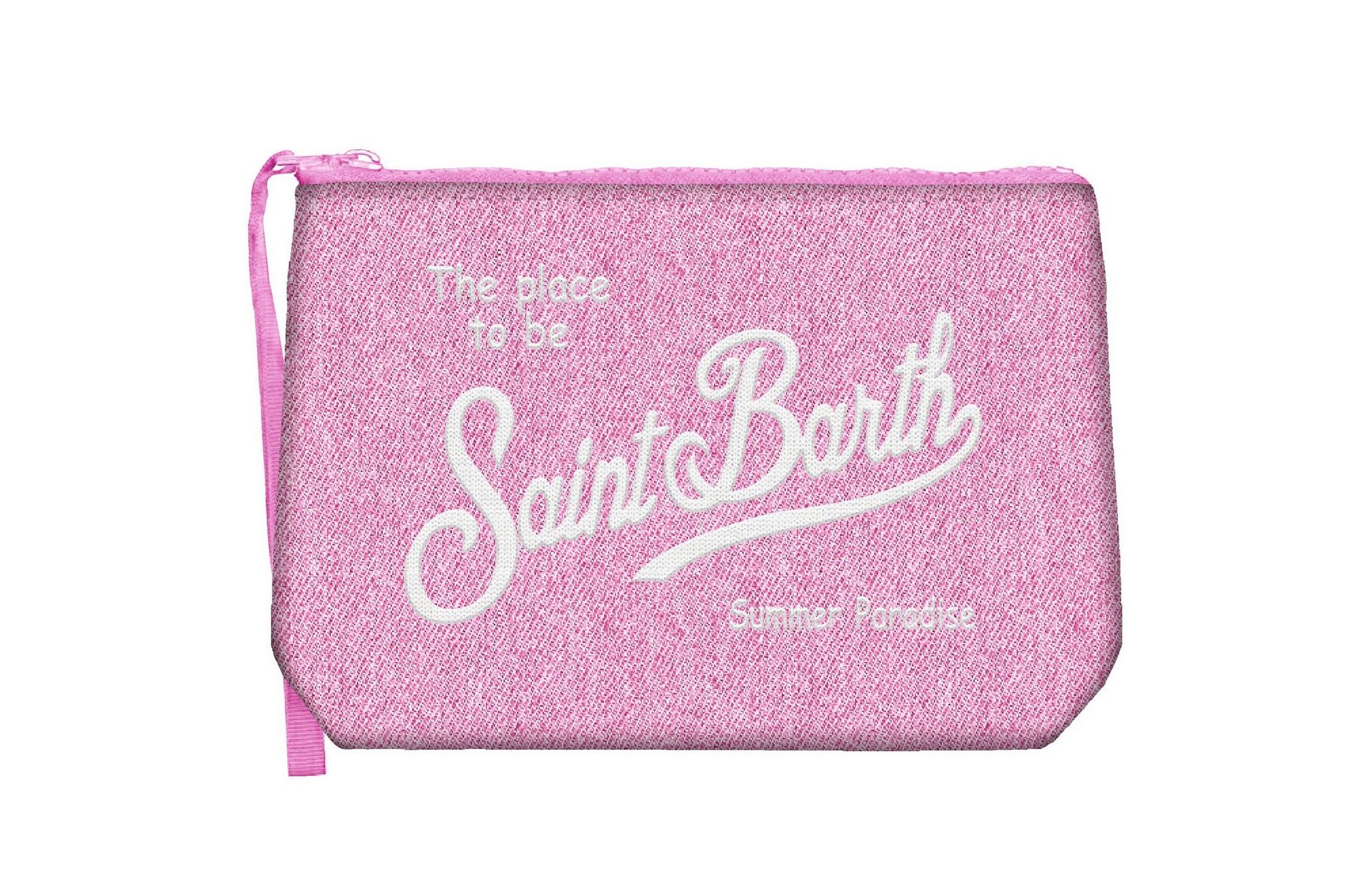 ALINE DENIM_21 EMB Pochette Mc2 Saint Barth In Denim Rosa art. Aline Denim 21 EMB - immagine 1