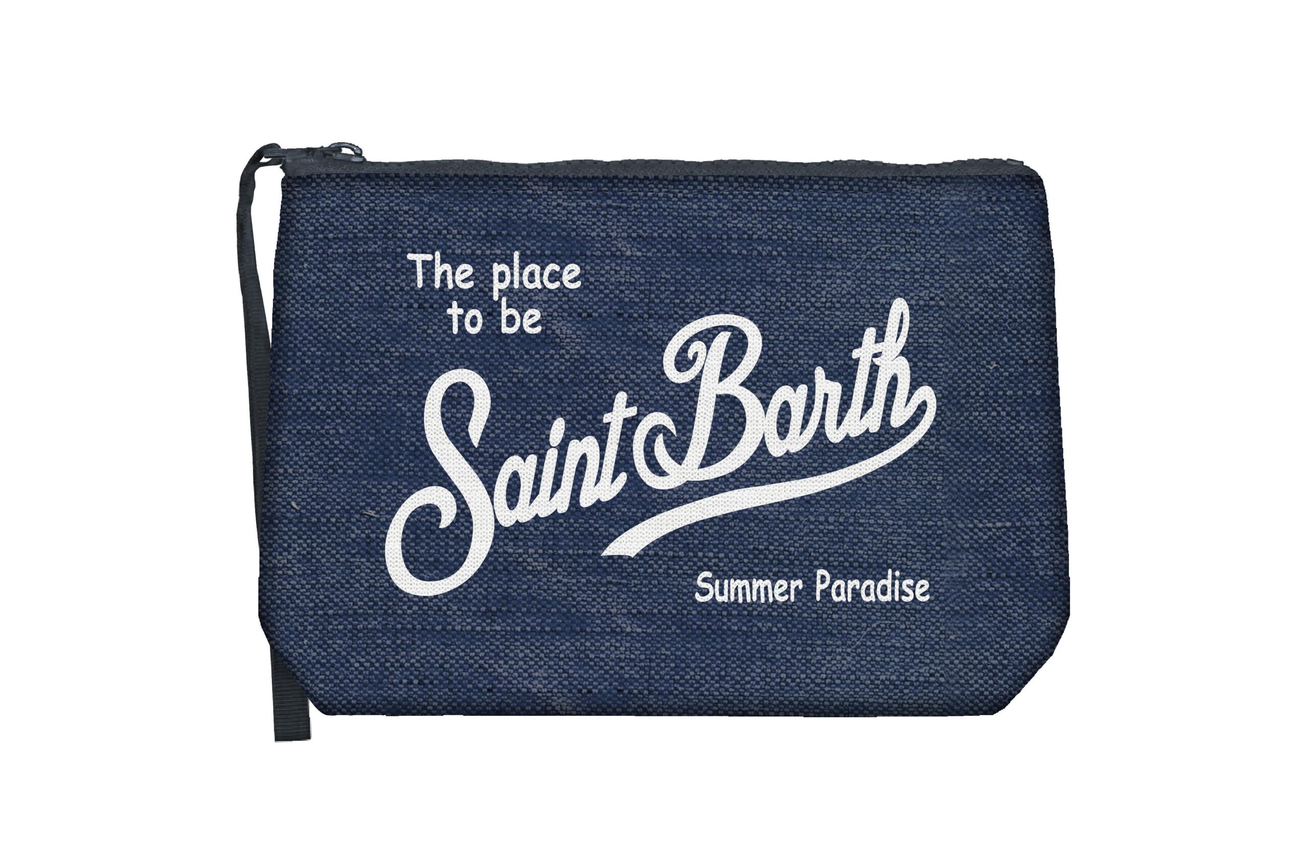 ALINE LINEN_LINEN 61 BLUE NAVY Pochette Mc2 Saint Barth in Lino Blu art. Aline Linen Linen 61 Blue Navy - immagine 1