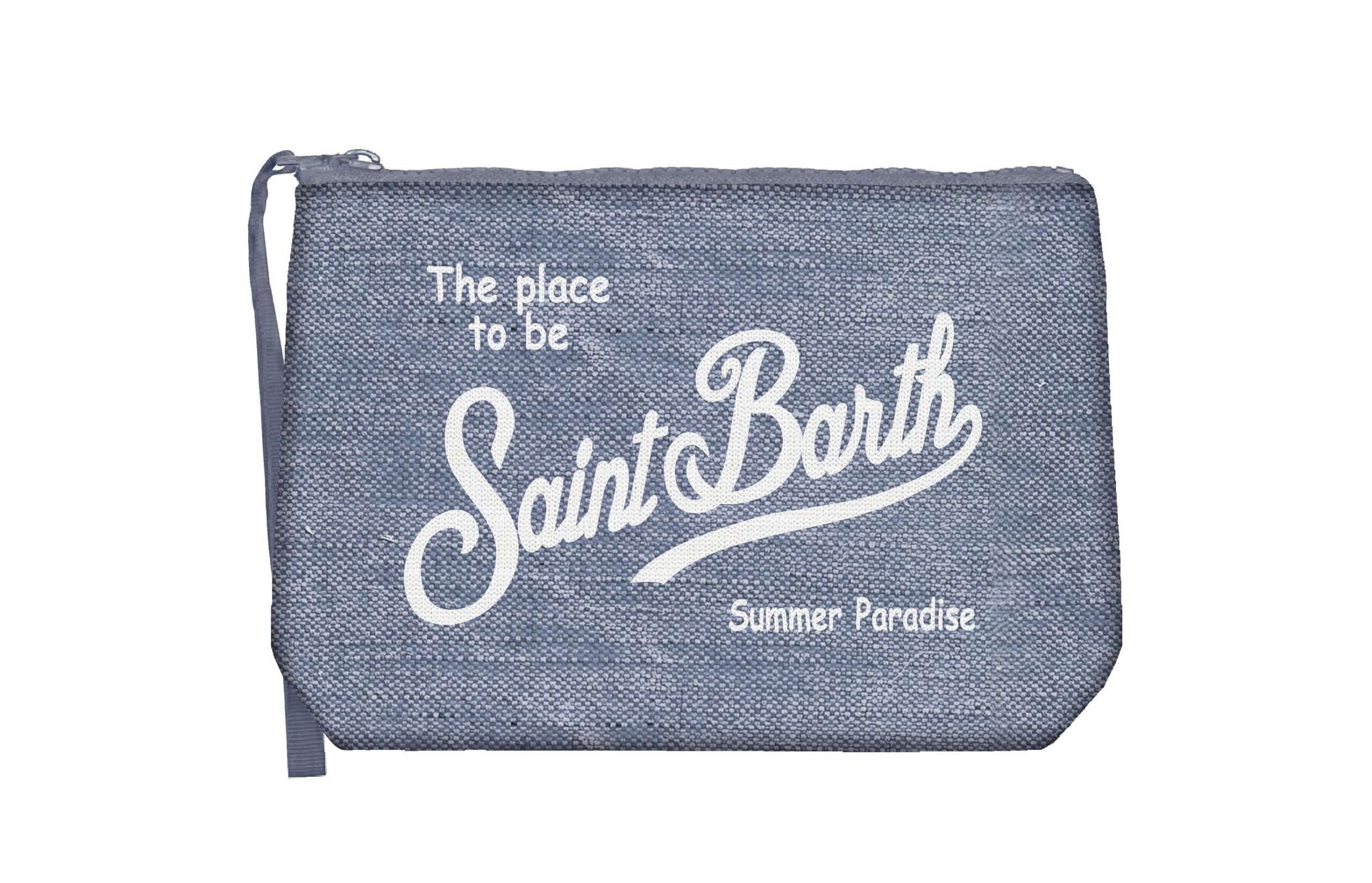 ALINE LINEN_LINEN DENIM Pochette Mc2 Saint Barth in Lino Denim art. Aline Linen Linen Denim - immagine 1