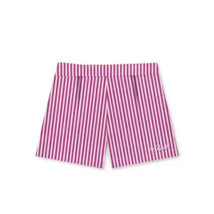 Pantaloncino Mc2 Saint Barth in Cotone a Righe Bianche e Rosa art. Amani Cotton SB Beach Stripes V 77 EMB