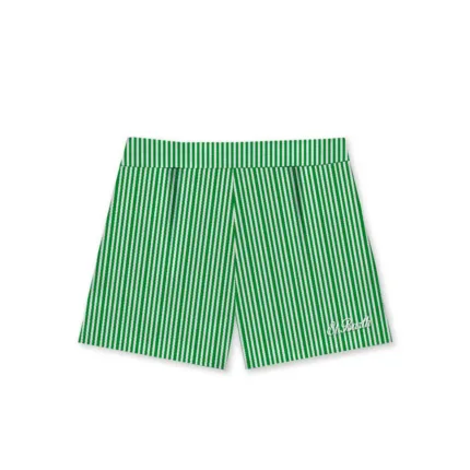 Pantaloncino Mc2 Saint Barth in Seersucker a Righe Bianche e Verdi art. Amani  Seersucker Stripes V 57