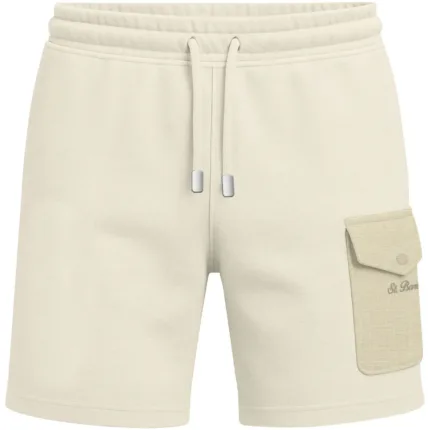 Bermuda di Felpa In Cotone Garzato con Tasca Mc2 Saint Barth Panna art. Argo 10L Cream