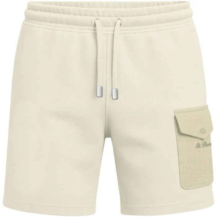 Bermuda di Felpa In Cotone Garzato con Tasca Mc2 Saint Barth Panna art. Argo 10L Cream, foto 1 di 1