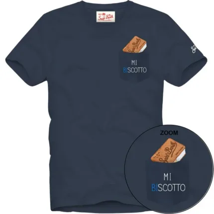 T-shirt con Taschino Mc2 Saint Barth Blu art. Austin Cookie Bi Scotto 61 EMB