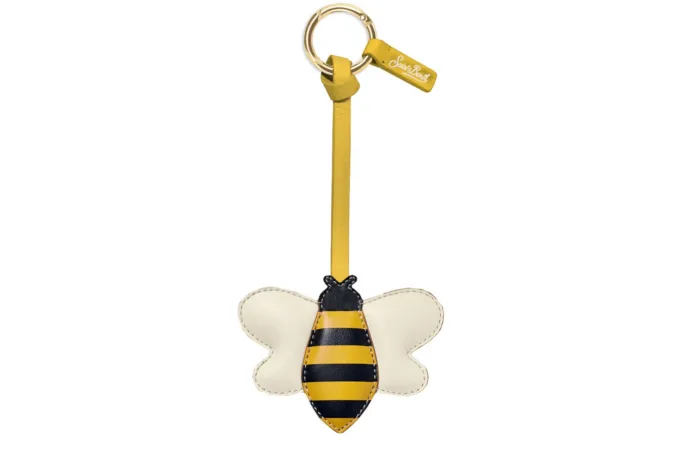 Portachiavi Mc2 Saint Barth Bianco e Giallo art. Bag Charm Leather Bee 91, foto 1 di 1