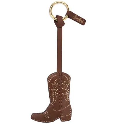 Portachiavi Mc2 Saint Barth Marrone art. Bag Charm Leather Texan Boot 19