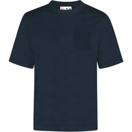 T-shirt in Cotone Piquet Mc2 Saint Barth Blu art. Bakewell Piquet 61 Blue Navy