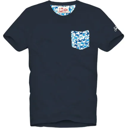 T-shirt con Taschino Mc2 Saint Barth Blu art. Blanche 61 Granky 0132