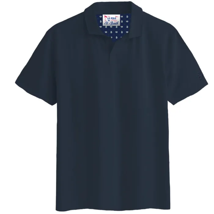 Polo Skipper in Jersey Senza Bottoni Uomo Mc2 Saint Barth Blu art. Brighton 61 Blue Navy, foto 1 di 1