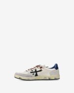 Sneakers Premiata Uomo in Pelle Avorio e Camoscio Grigio art. Bsktclay 7617 - immagine 3