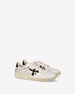 Sneakers Premiata Donna in Pelle Avorio e Borchie art. Bskt Clayd 7661 - immagine 3