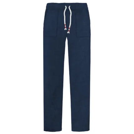 Pantalone In Puro Lino con Coulisse Mc2 Saint Barth Blu art. Calais Linen 61 Blue Navy